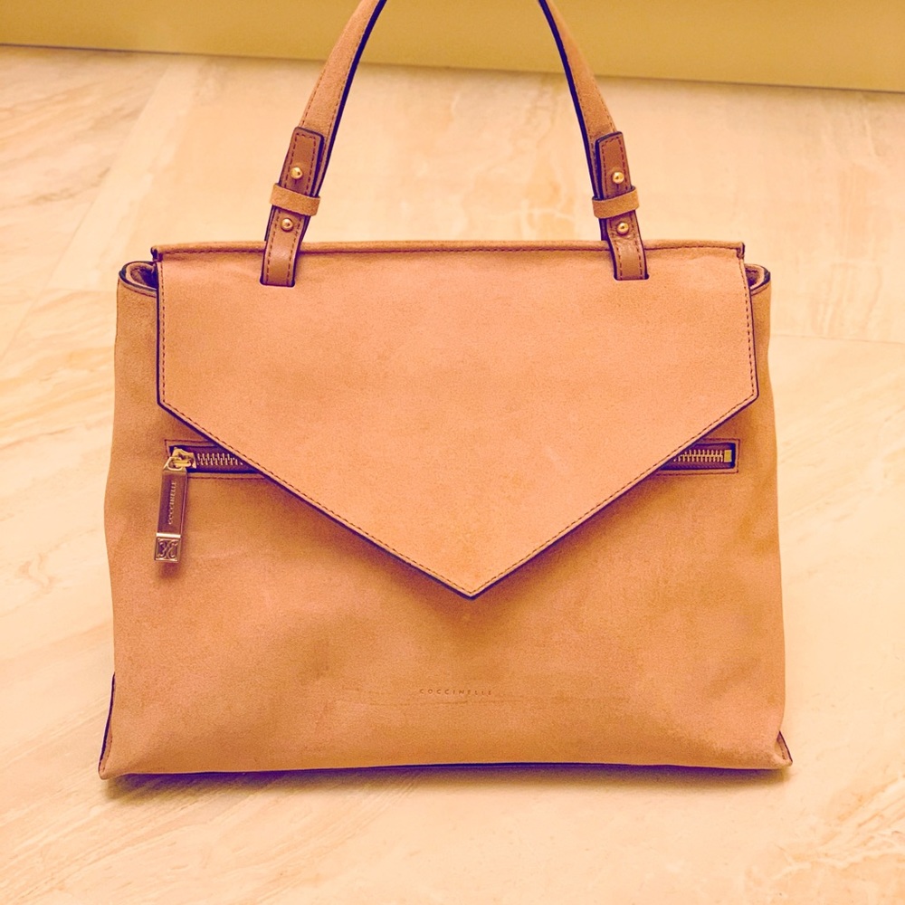 Suede leather Bag “COCCINELLE” dusty rose color